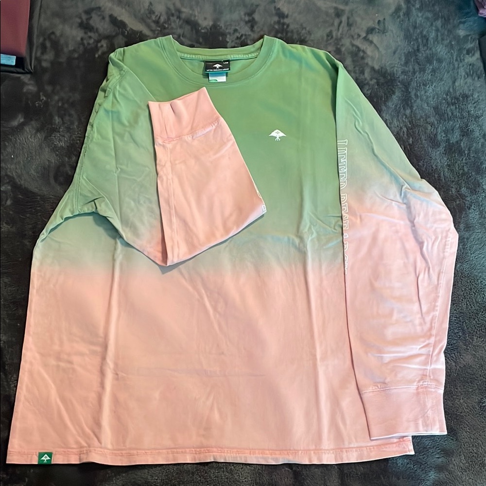 LRG Green and Pink Long Sleeve Tee